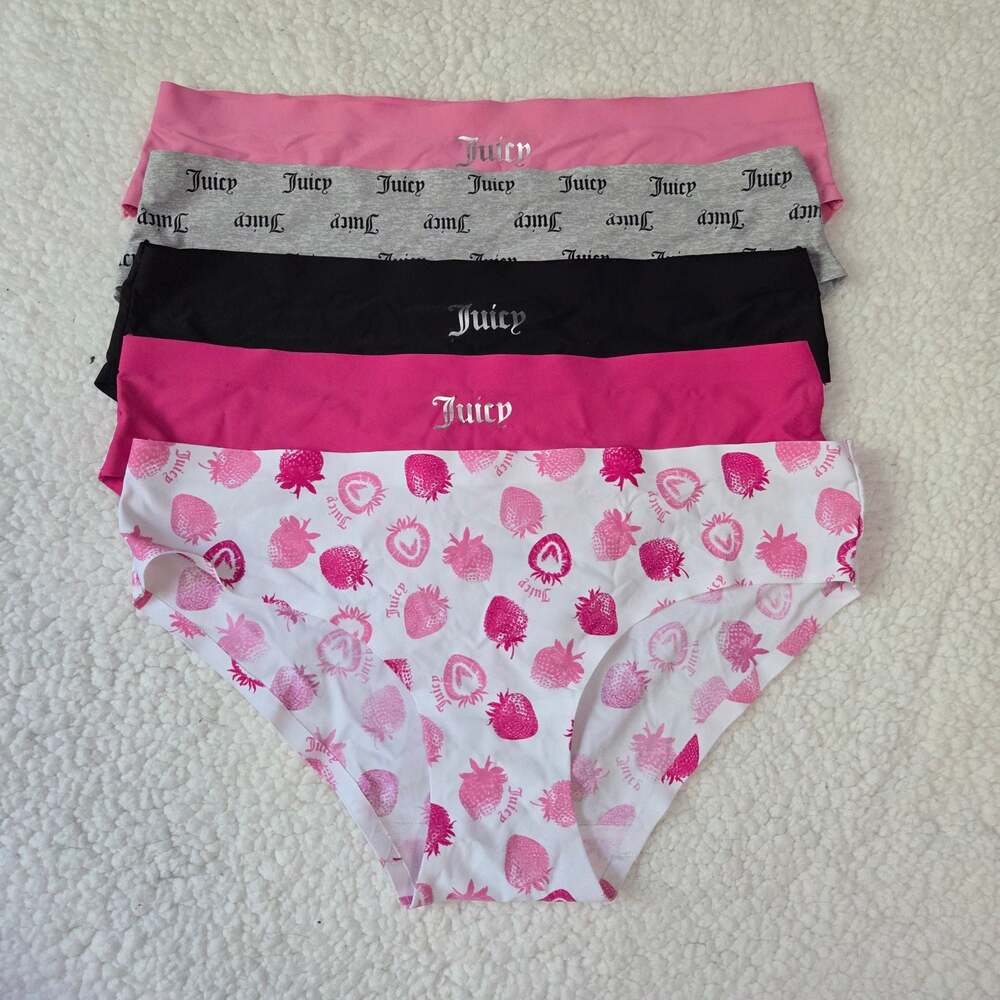 Juicy Couture Intimates 5 Bikini Panties Seamless Pink Black Size S